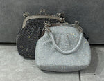 Borsa a mano con strass all-over chiusura a scatto