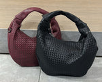 Borsa hobo effetto pelle intrecciata