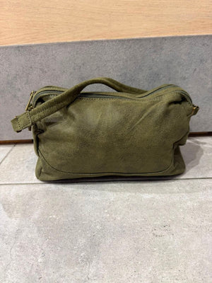 Borsa a spalla effetto scamosciato con peluches