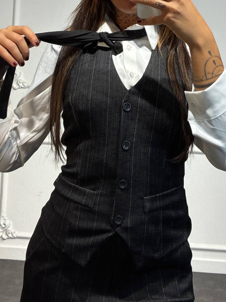gilet gessato elegante