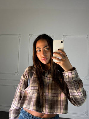camicia crop a quadri