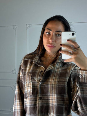 camicia crop a quadri