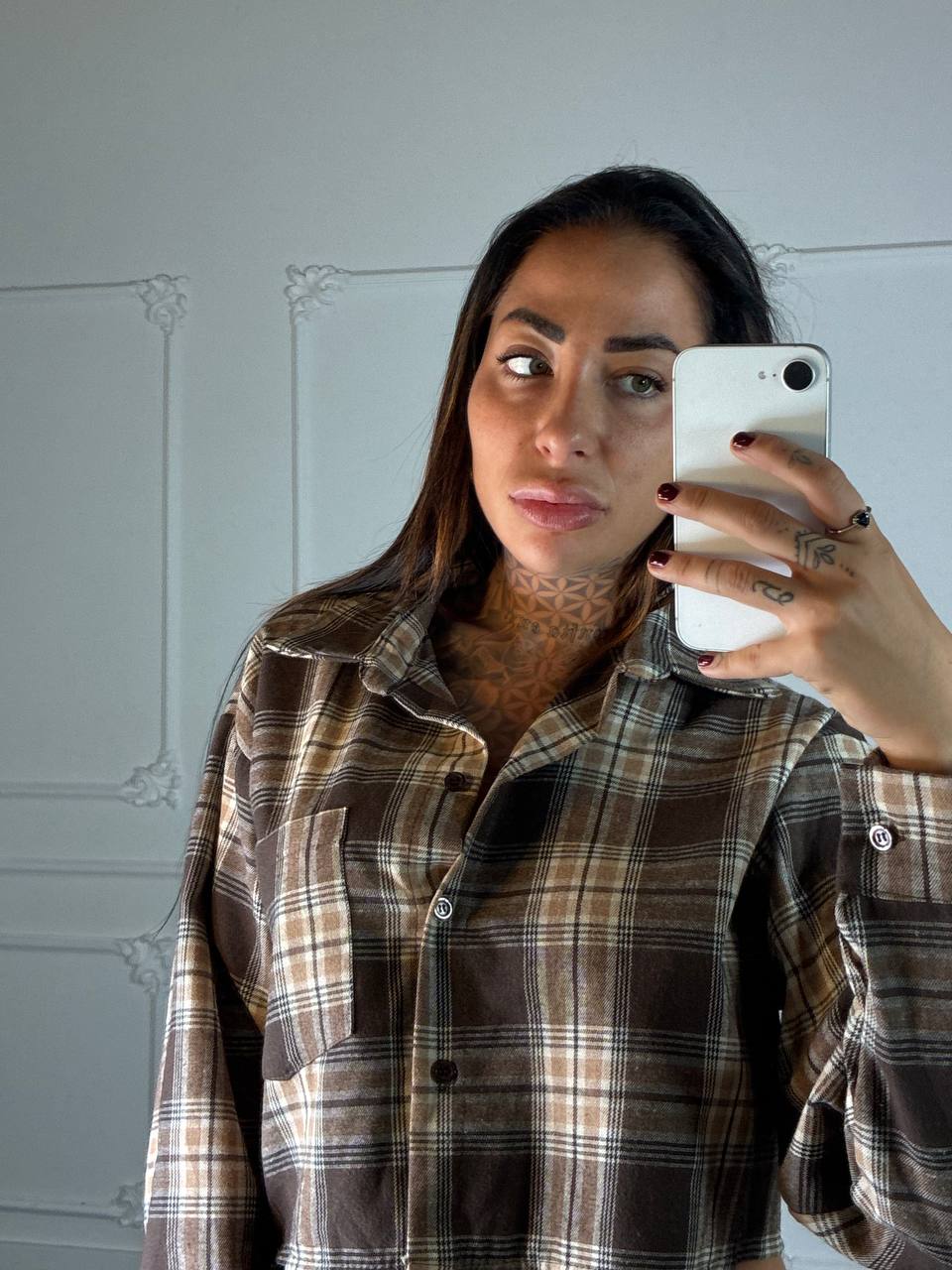 camicia crop a quadri