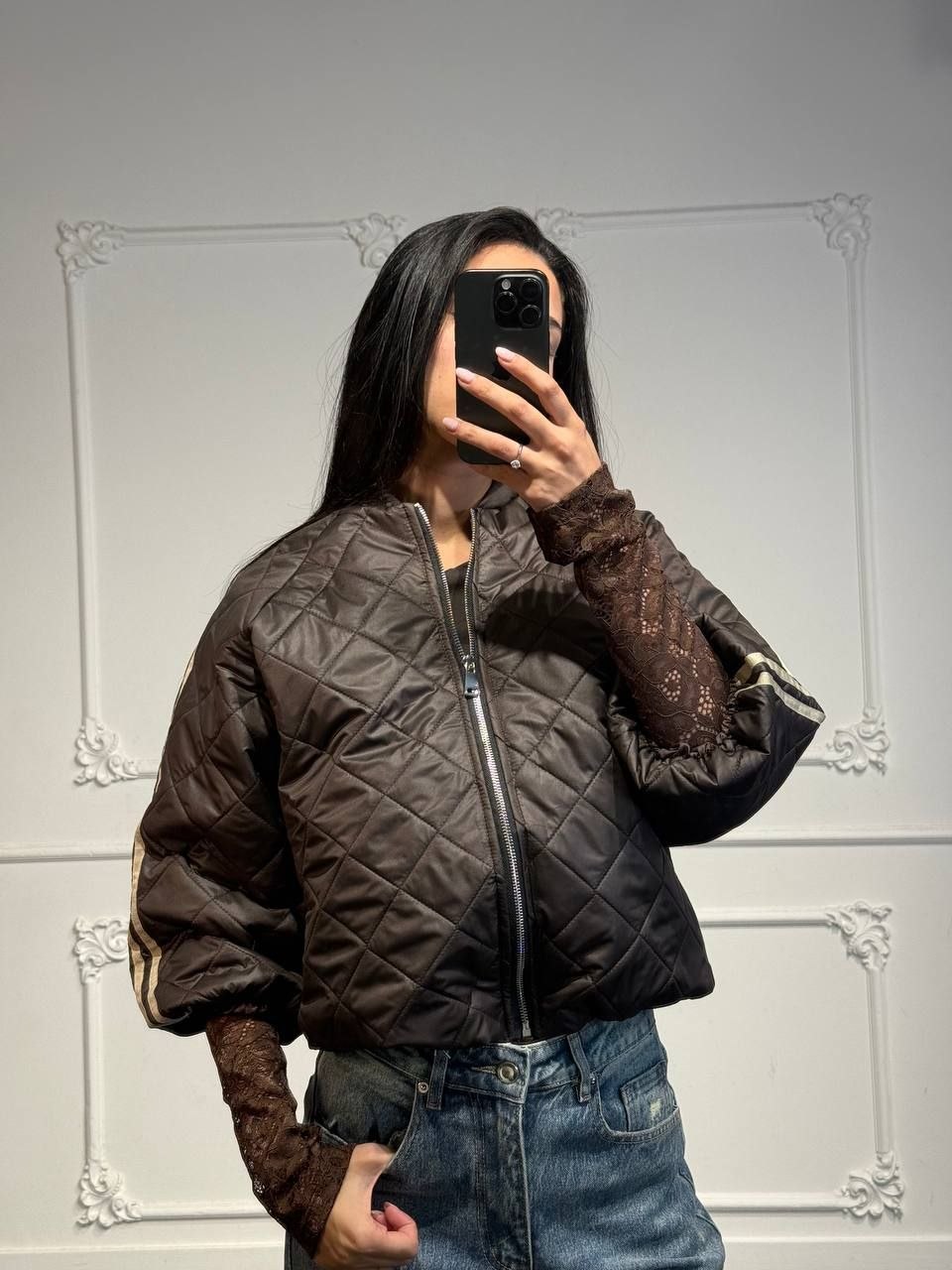 giubotto manica 3/4 con bande