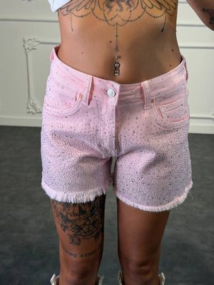 shorts strass di jeans