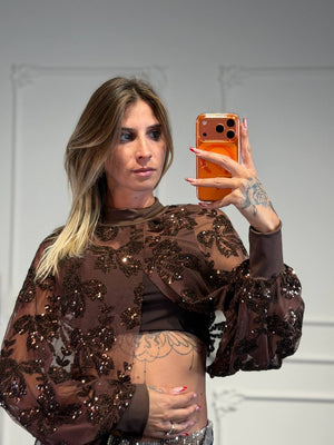 coprispalle elegante con paillettes
