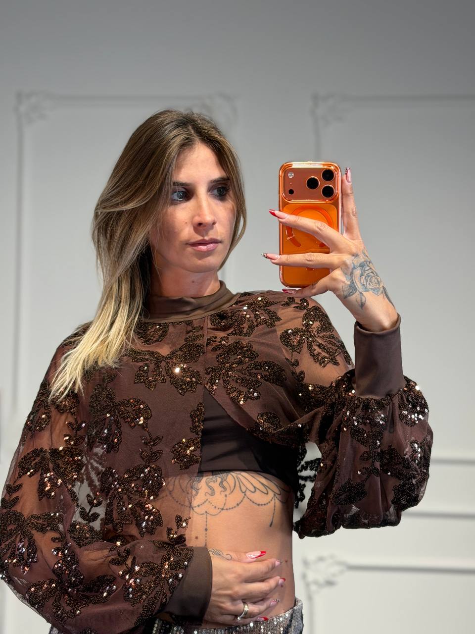 coprispalle elegante con paillettes