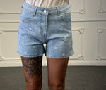 shorts con strass e cuori