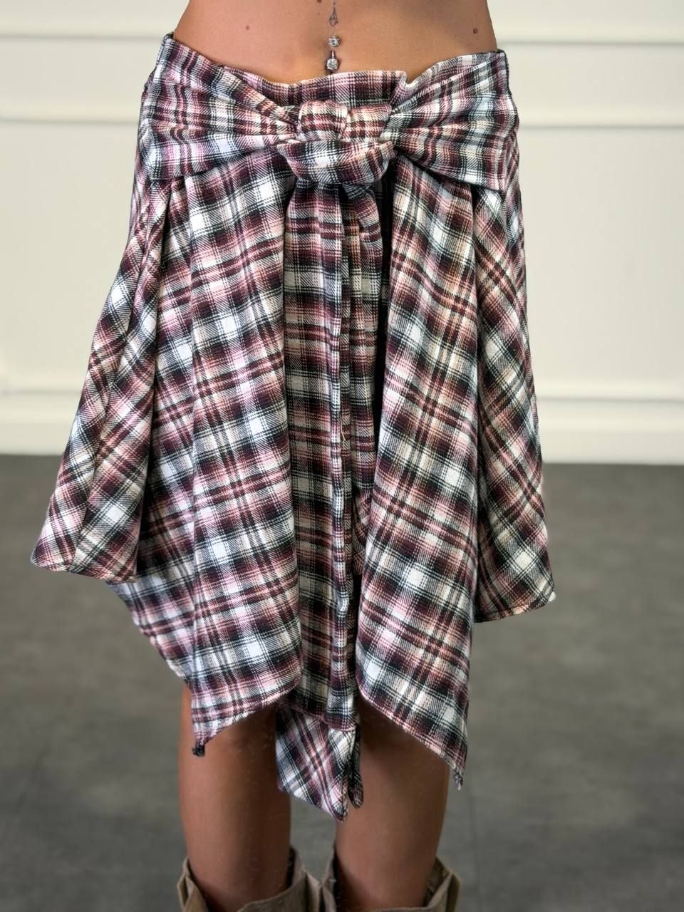pantagonna a camicia a quadri