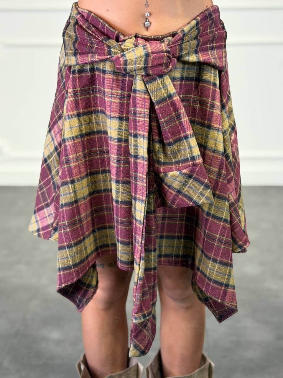 pantagonna a camicia a quadri