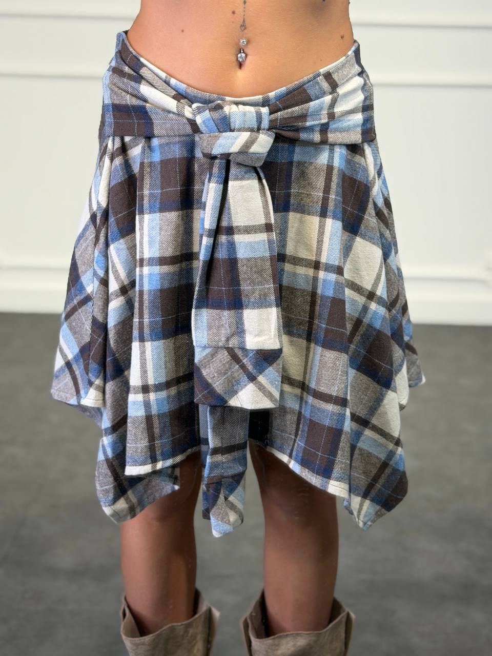 pantagonna a camicia a quadri