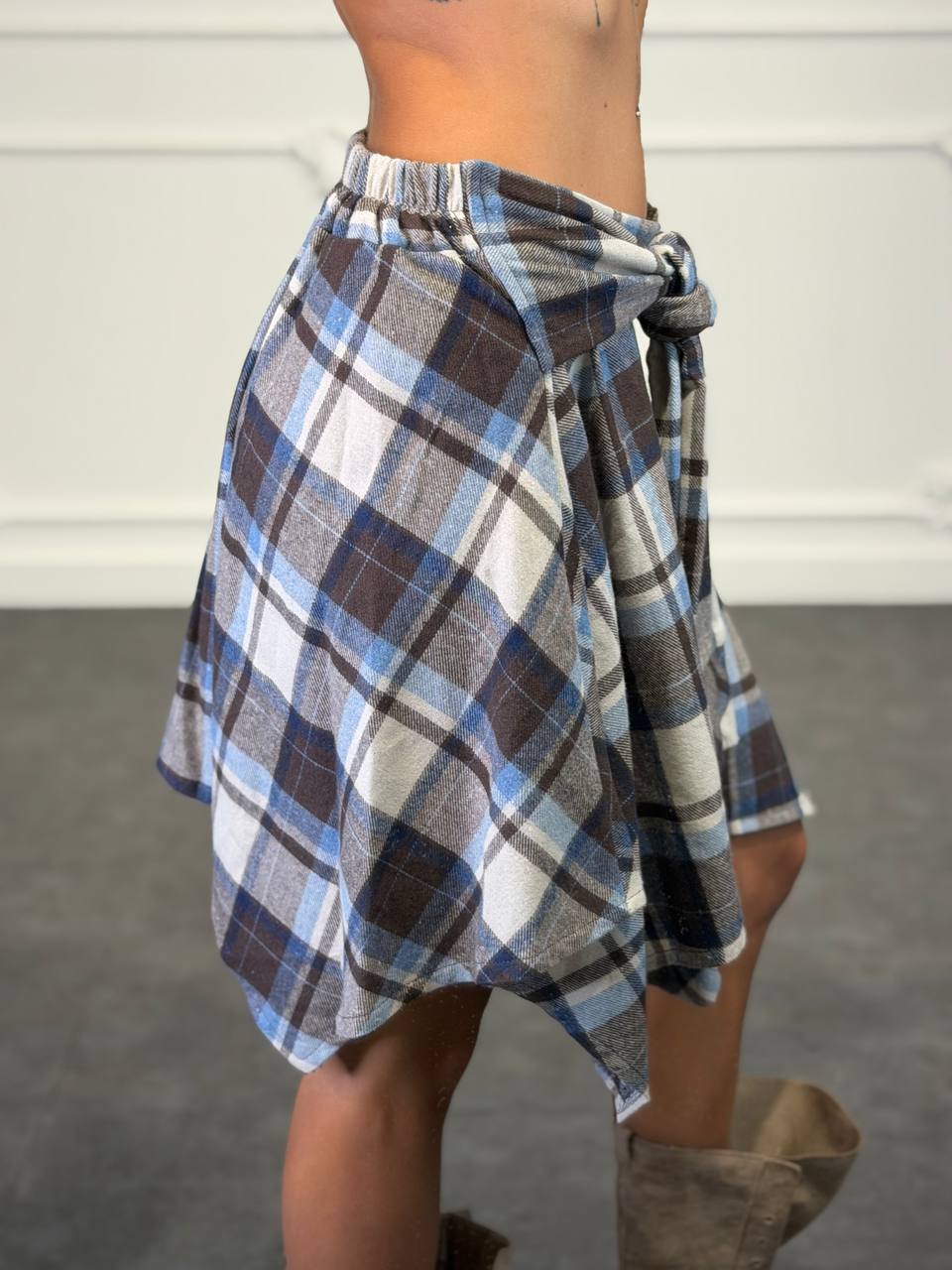 pantagonna a camicia a quadri