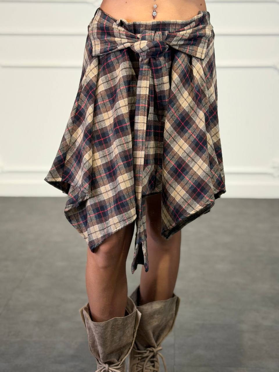 pantagonna a camicia a quadri