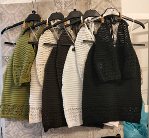 Set copricostume Due Pezzi in Maglia Crochet con Top Allacciato e Gonna Coordinat