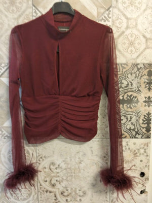 maglia giselle con piume