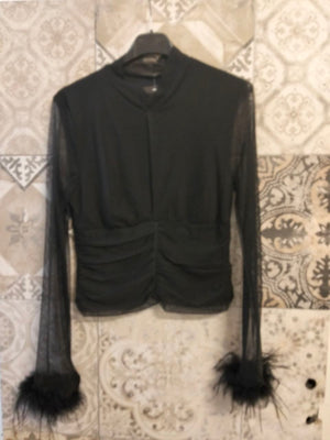 maglia giselle con piume