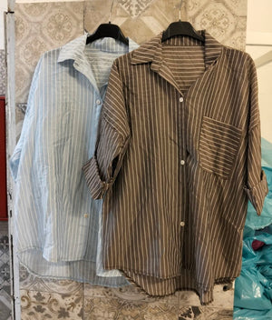 camicia velata a righe