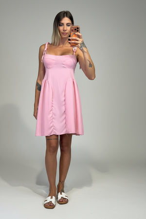abito luisa in lino con spalline regolabili