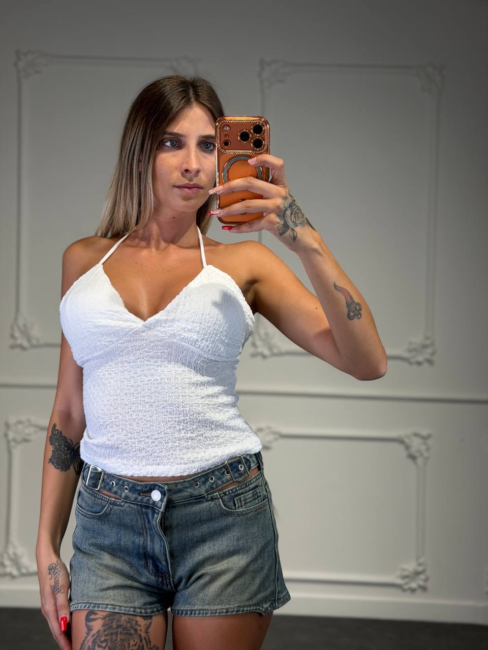 top halter cartapesta