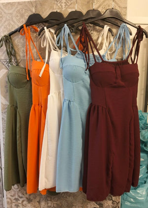 abito luisa in lino con spalline regolabili