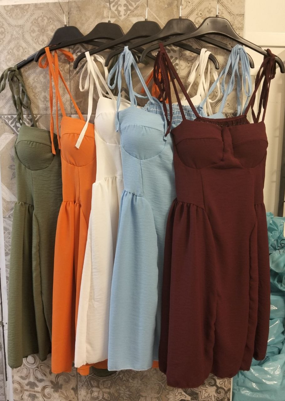 abito luisa in lino con spalline regolabili