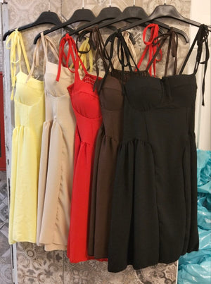 abito luisa in lino con spalline regolabili