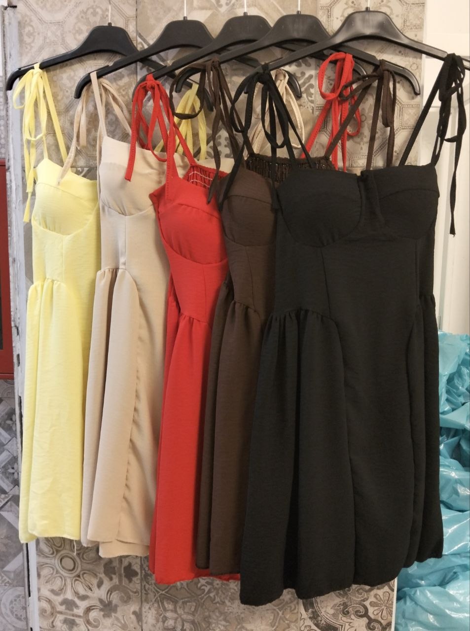 abito luisa in lino con spalline regolabili
