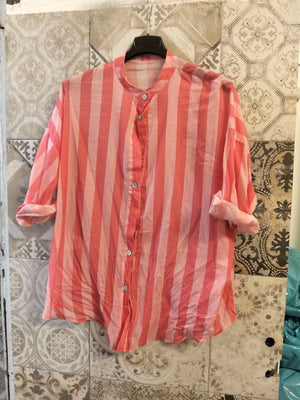 camicia a righe velata