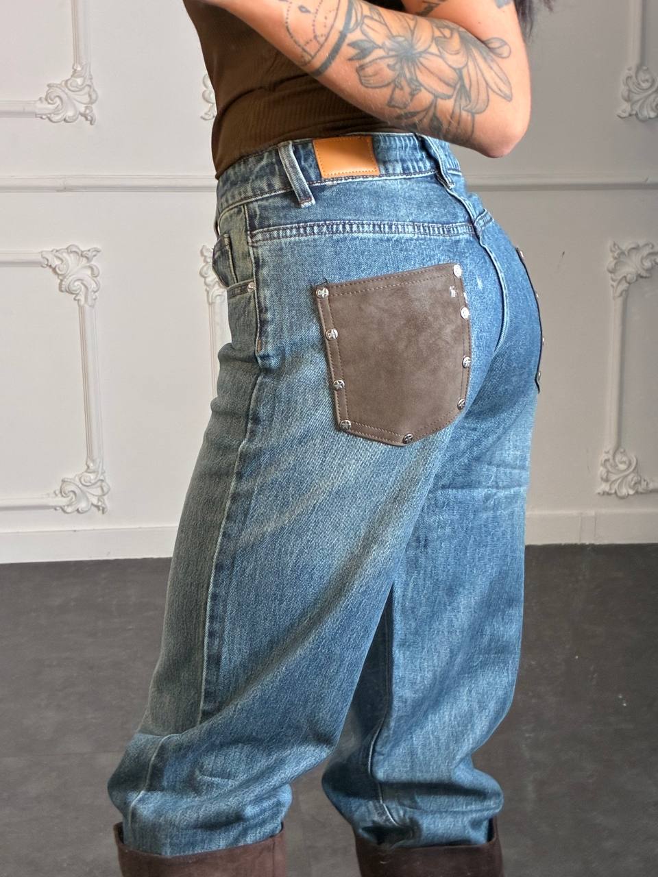 jeans tasca brown