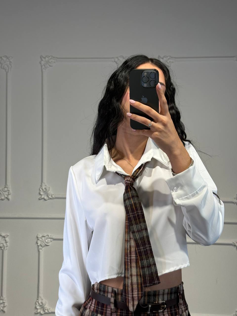 camicia cravatta tartan