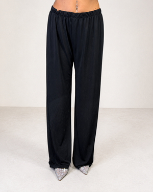 Pantaloni Palazzo Velati con Fodera Interna e Vita Elasticizzata