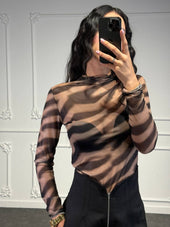 maglia velata animalier