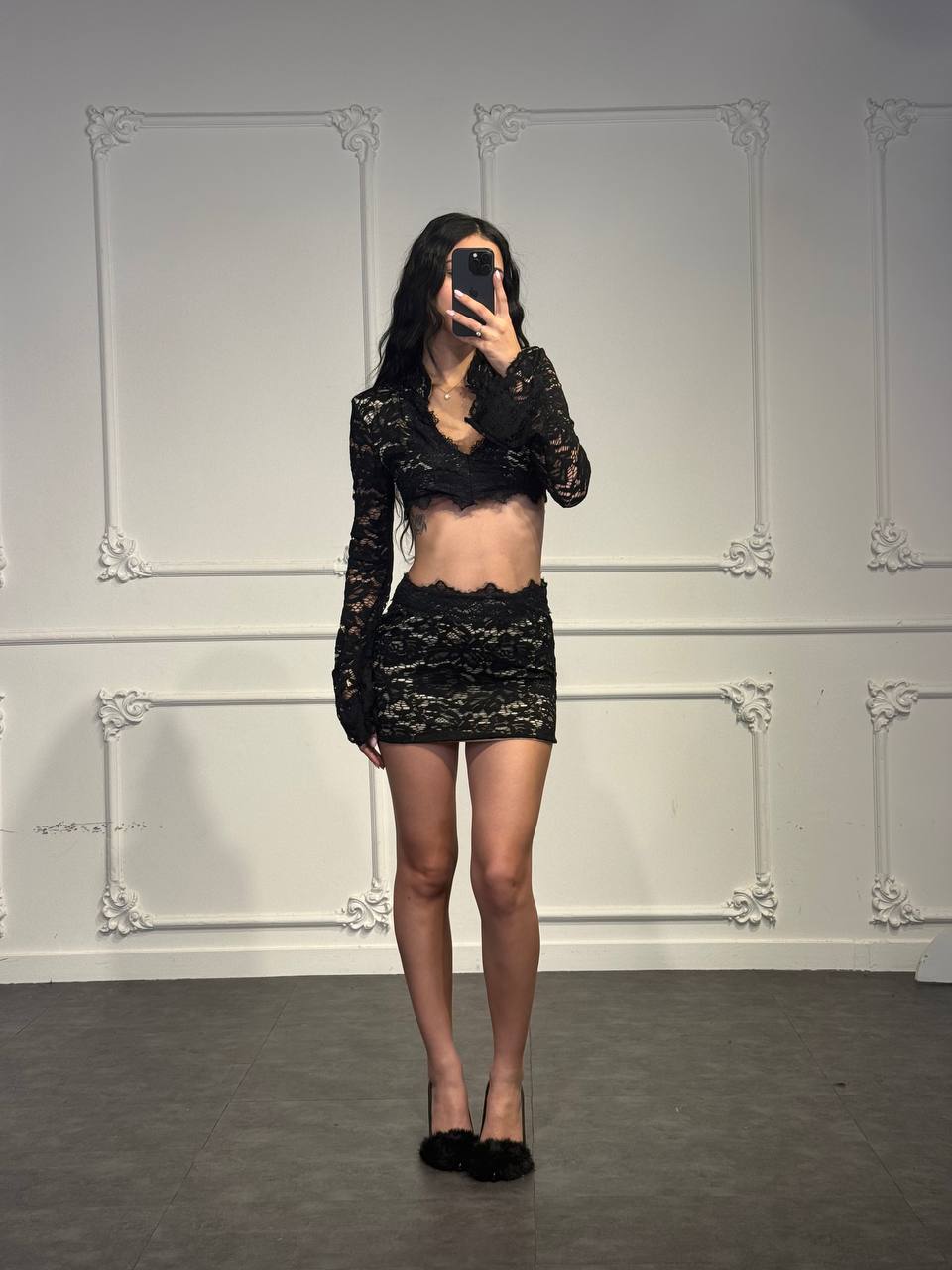 coordinato lingerie con gonna