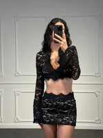 coordinato lingerie con gonna