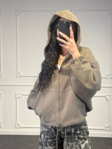 felpa basic con zip e cappuccio