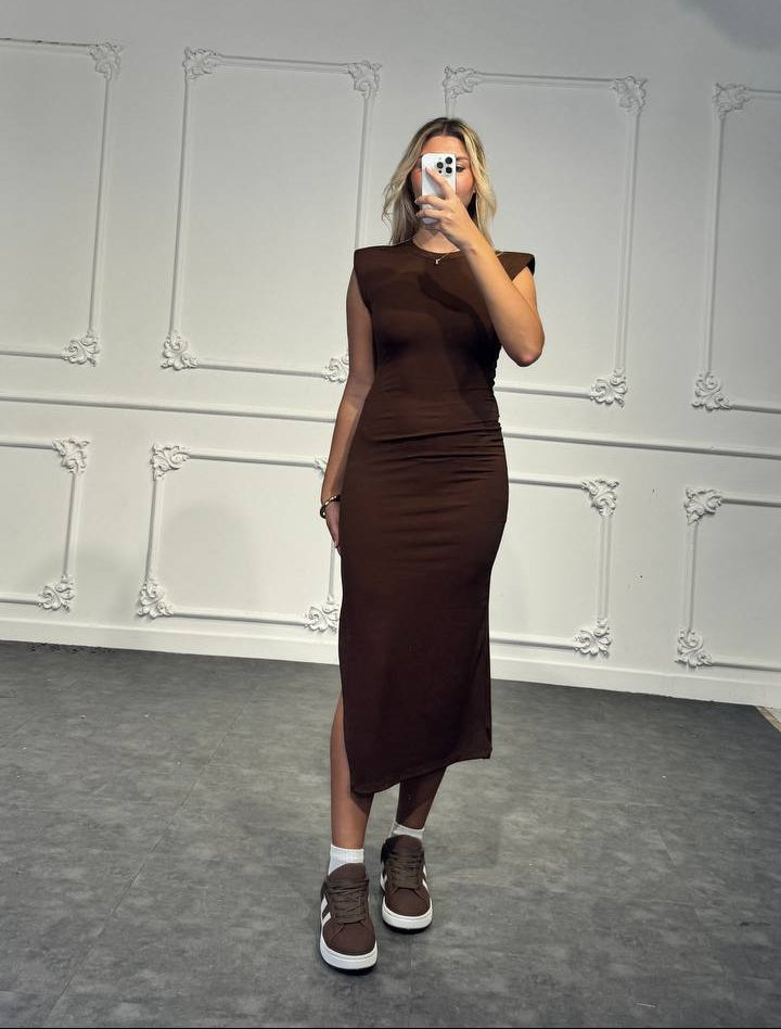 abito a costine con spalline - Dverso Fashion