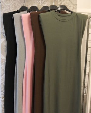 abito a costine con spalline - Dverso Fashion