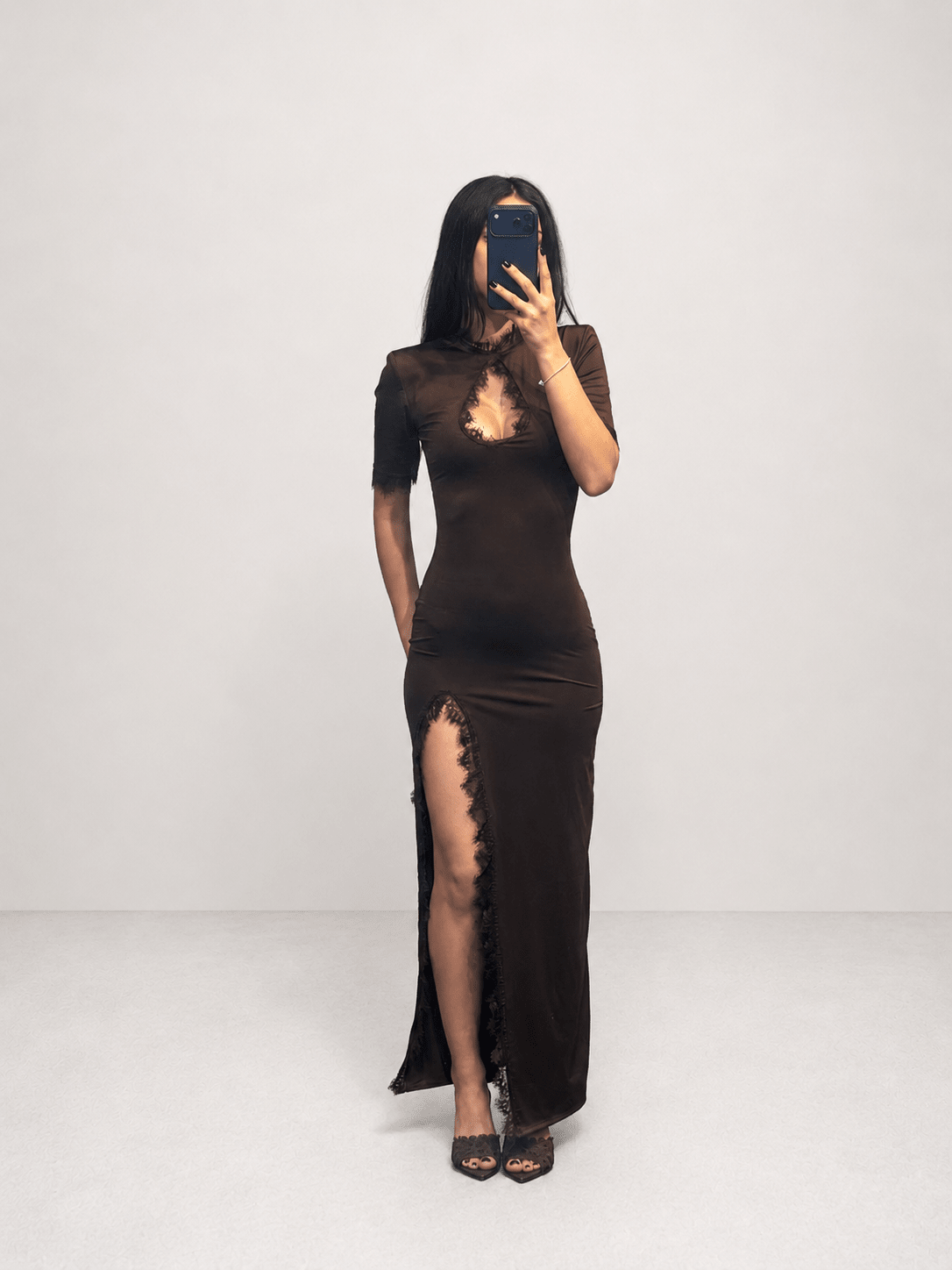 abito china lungo - Dverso Fashion
