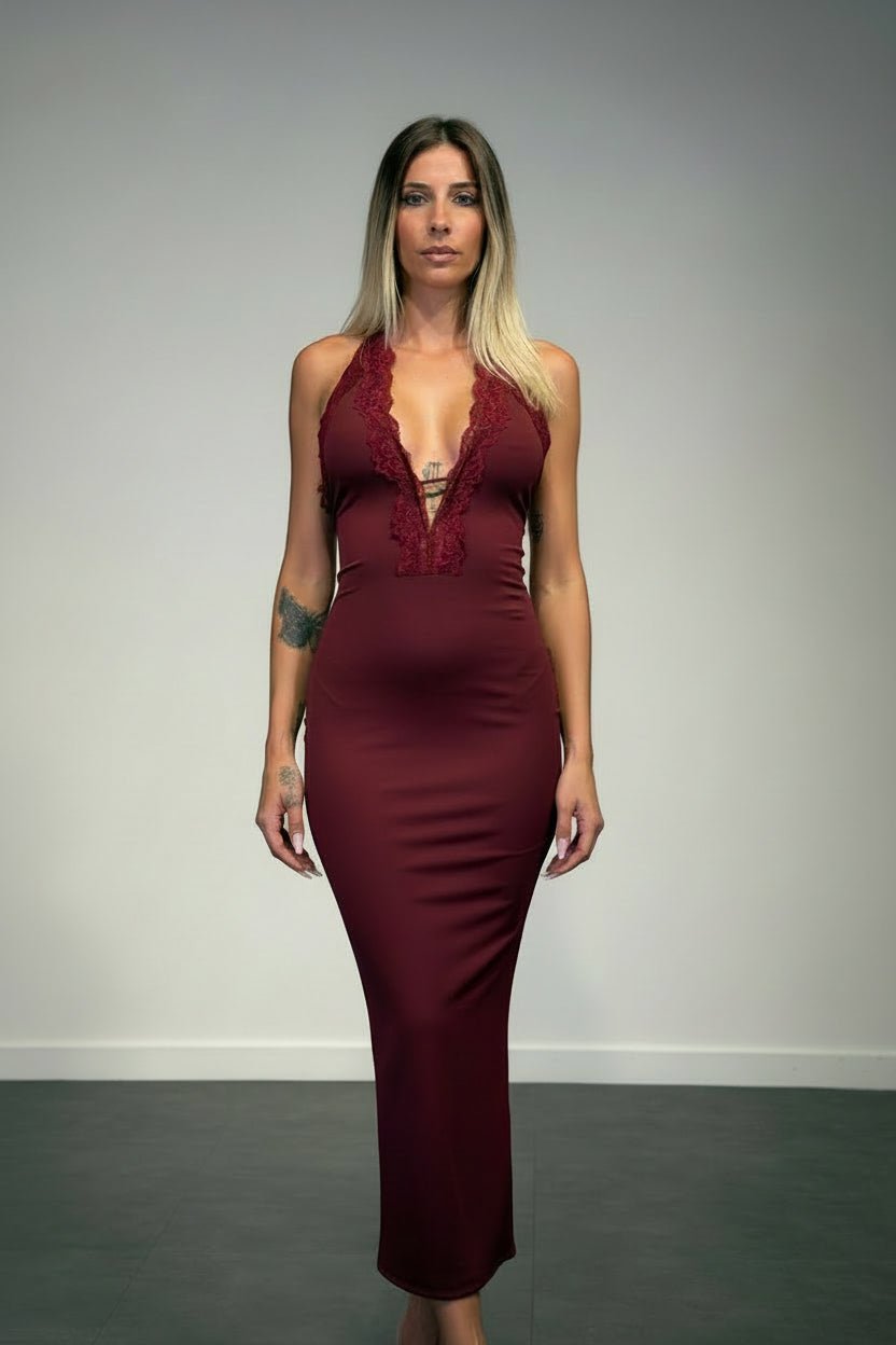 abito federica con pizzo lungo - Dverso Fashion