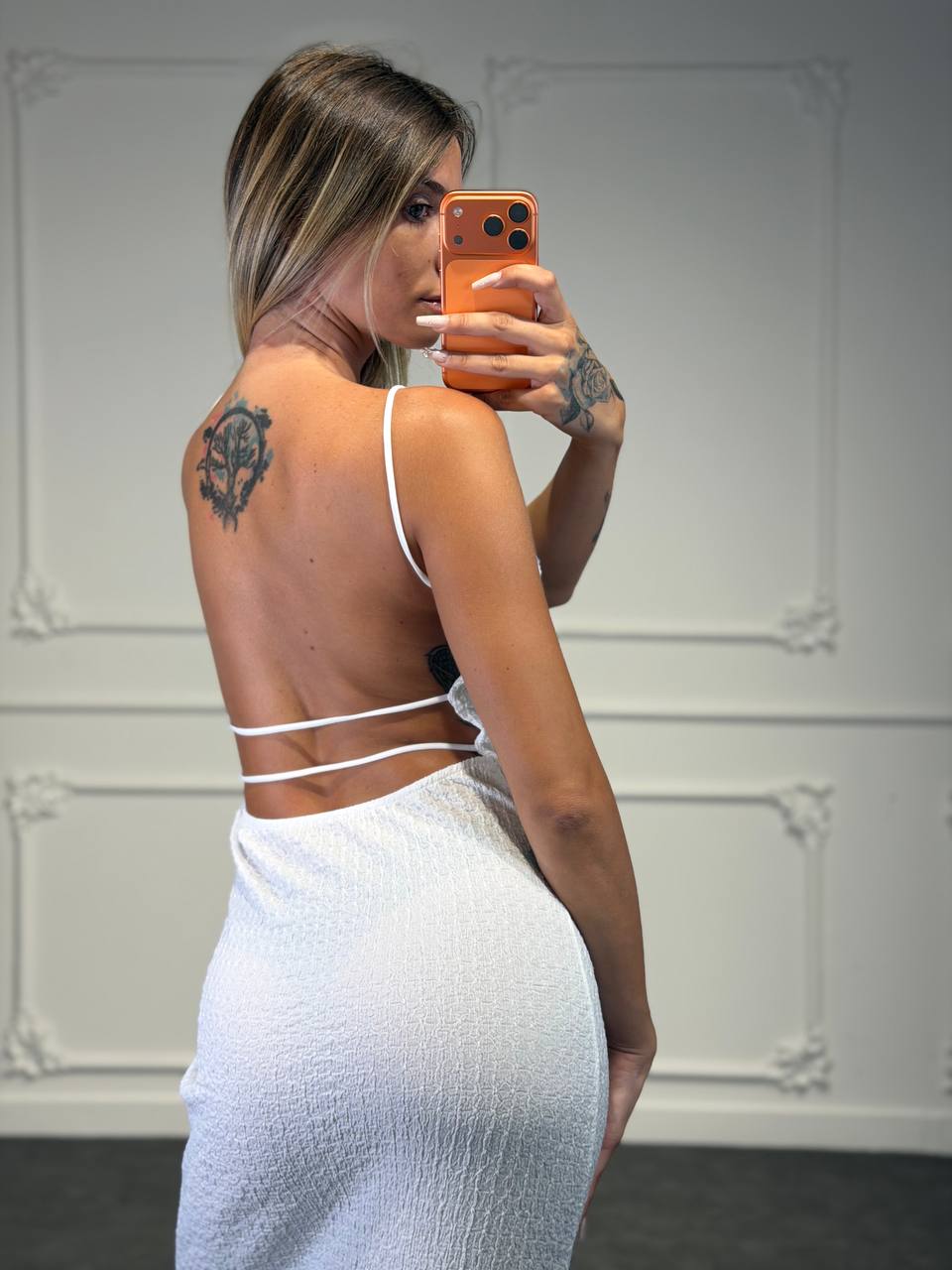 abito fiamma con spalline fine - Dverso Fashion