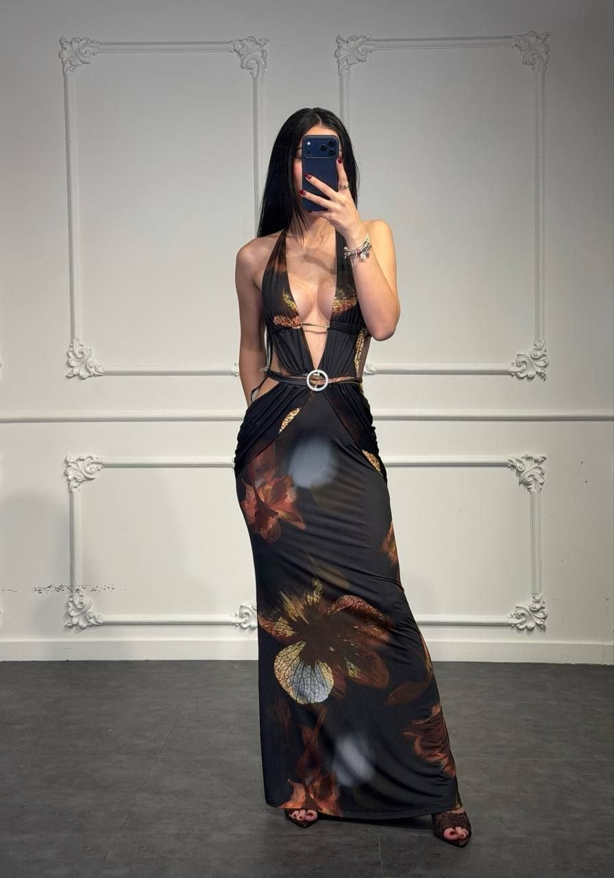 abito floreale lungo - Dverso Fashion