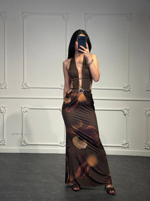 abito floreale lungo - Dverso Fashion