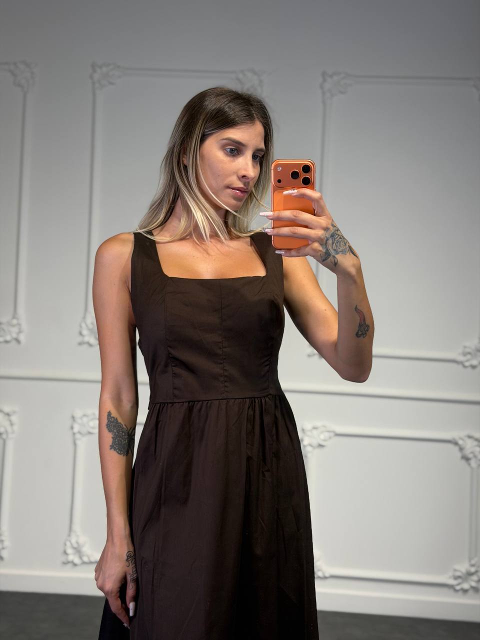 abito giselle in cotone lungo - Dverso Fashion