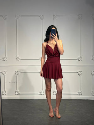 abito in licra con allaccio al collo - Dverso Fashion