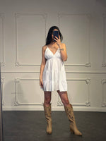 abito in lino a balze - Dverso Fashion