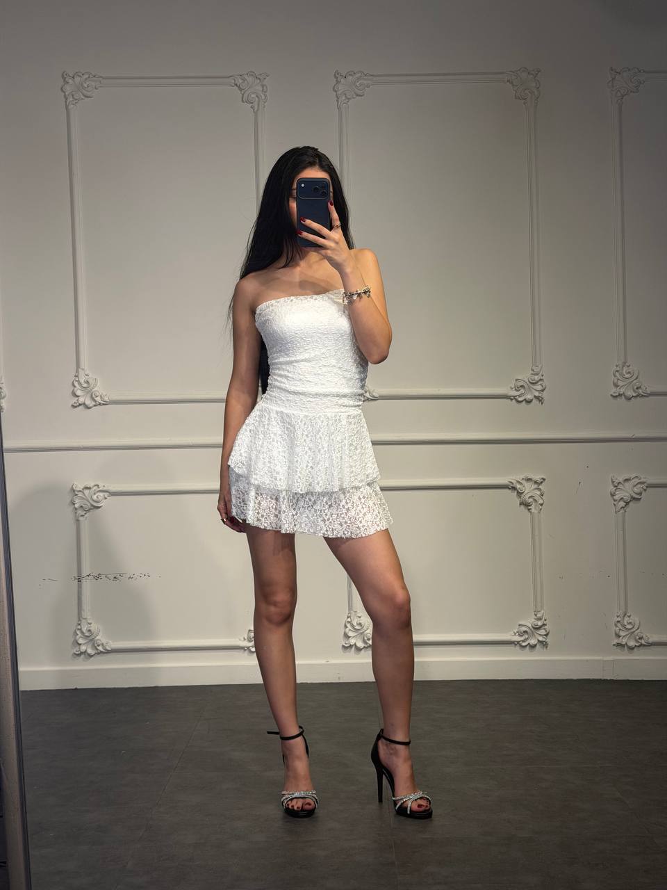 abito in pizzo a fascia - Dverso Fashion