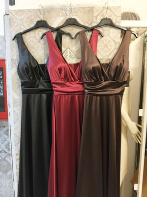 abito in raso melissa lungo - Dverso Fashion