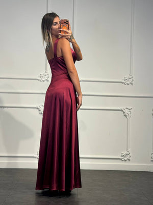 abito in raso melissa lungo - Dverso Fashion
