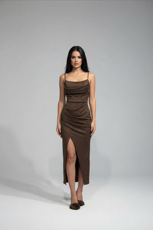 abito kia con spacco - Dverso Fashion