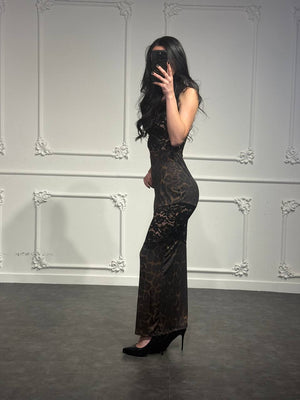 abito pizzo leopard - Dverso Fashion